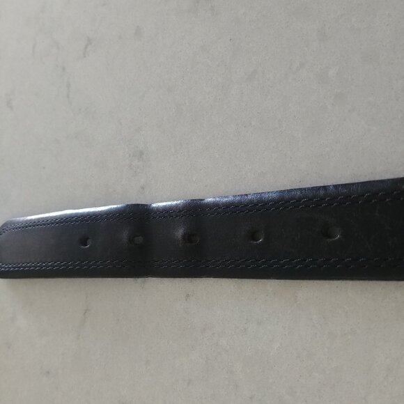 Custom Leather Mens made in Canada very dark black brown belt 36/90 - Picture 10 of 10